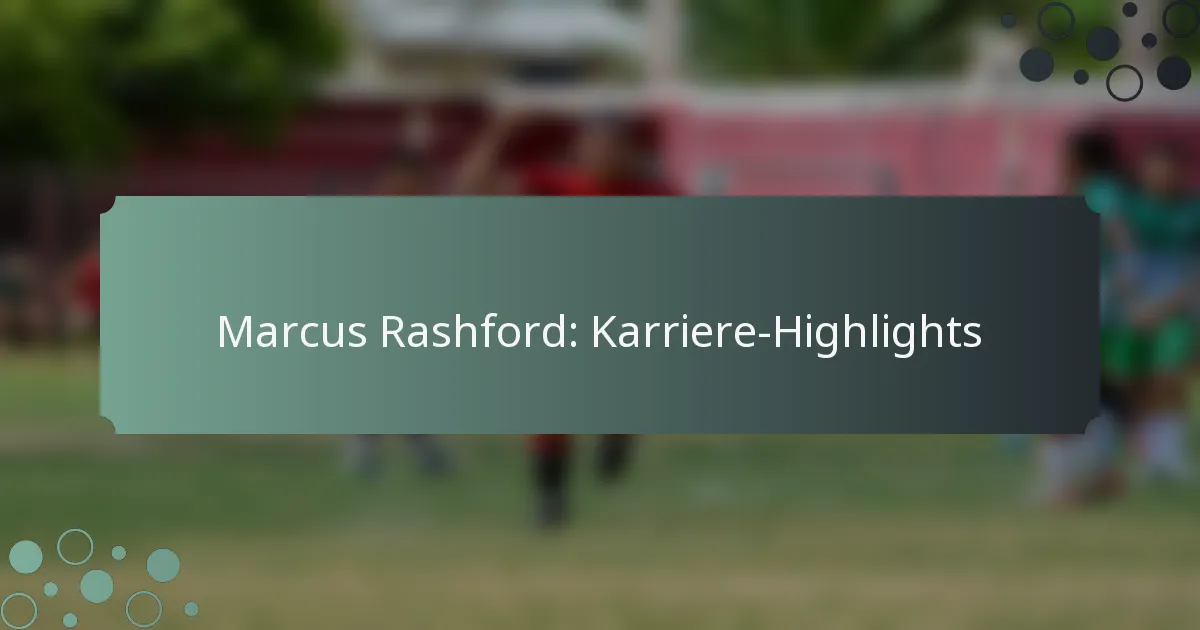 Marcus Rashford: Karriere-Highlights
